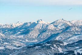 Gaishorn and the Allgäu Alps in winter by Leo Schindzielorz