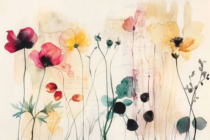 "Journal" botanisch aquarel van Japandi Art Studio