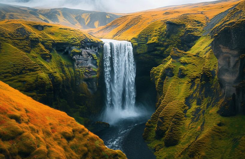 Wasserfall von fernlichtsicht