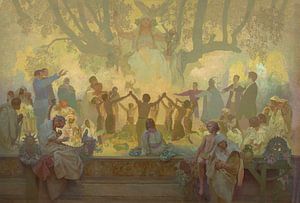 De Eed van Omlandina onder de Slavische Lindeboom: De Slavische Heropleving, Alphonse Mucha