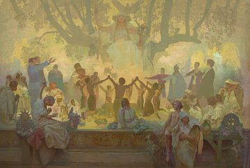 The Oath of Omlandina under the Slavic Linden Tree: The Slavic Revival, Alphonse Mucha