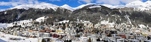 Stadspanorama van Davos, Zwitserland