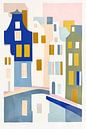 Abstract Amsterdamse Huisjes, Damrak van Caroline Guerain thumbnail