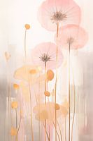 Japandi, Bloem in Pastel kleur, roze