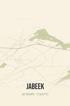 Vintage landkaart van Jabeek (Limburg) van MijnStadsPoster