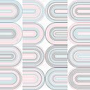Retro industriële geometrie met lijnen in pastelkleuren nr. 17 in roze, blauw, zwart van Dina Dankers thumbnail