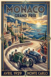 Car race in Monaco, 1929 Grand Prix by Theodor Decker