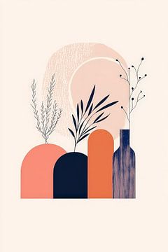 Minimalistische plantensamenstelling van Poster Art Shop