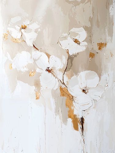 Fleurs blanches modernes et abstraites