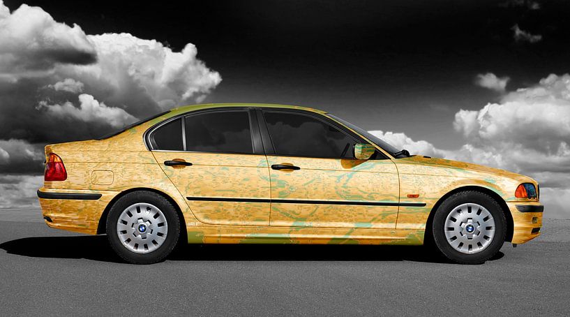 BMW 3er Typ E46 Art Car in green & gold von aRi F. Huber