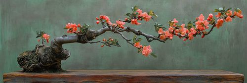 Betoverende Bloesemtak met Zachte Roze Bloemen Panorama