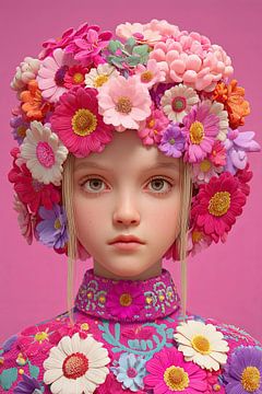 Flowerpower Frau mit Blumen Teenager