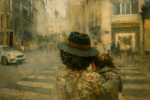 Mother and child in the metropolis by Geert Van Baelen