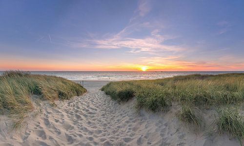 Strandopgang Texel Paal 15 Zonsondergang