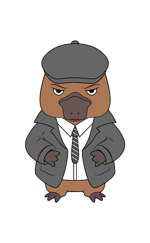 Vintage Detective Platypus in Flat Cap and Suit