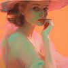 Femme romantique post-impressionniste aux couleurs pastel sur Frank Daske | Foto & Design