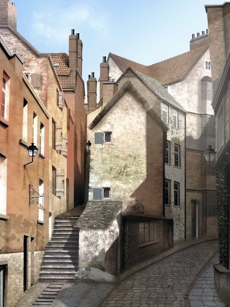 Old alley in the morning sun by Erwin Bak