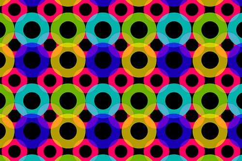 Neon CMYK geometrische cirkels