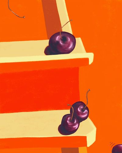 Nature morte d'été avec des cerises