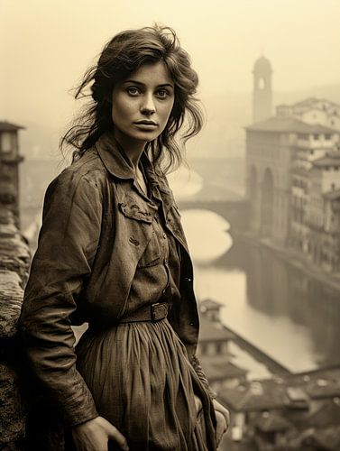 Weerspiegeling boven de daken van de stad