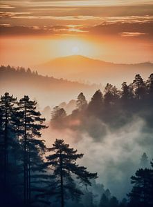 Sonnenaufgang im Wald