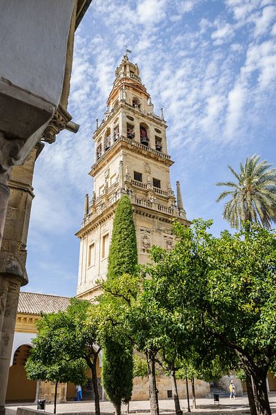 De klokkentoren van de Mezquita in Cordoba. van Fotografiecor .nl
