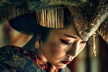 Picturesque Asian-style fictional art featuring a geisha by Egon Zitter