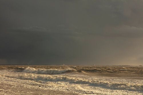 waves on the north sea zeeland