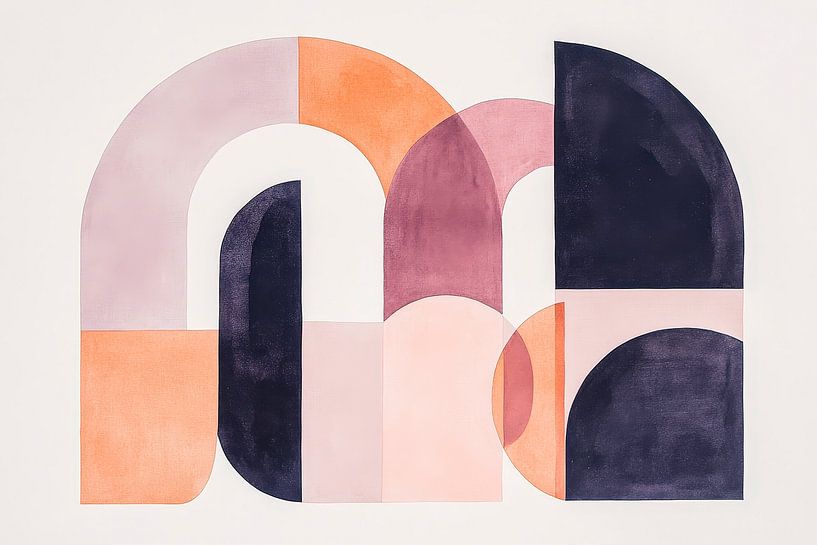 Abstrakte geometrische Formen – Farbspiel von Poster Art Shop