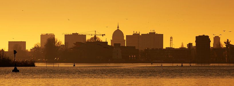 Potsdam Skyline an der Havel im Sonnenuntergang von Frank Herrmann