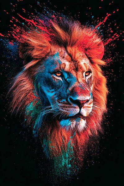 Colourful lion by Poster Art Shop