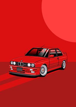 Art Car BMW E30 M3 red by D.Crativeart