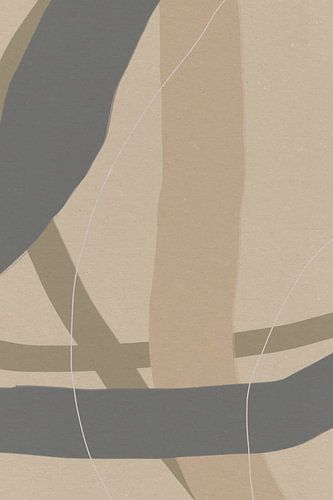 Moderne abstracte kunst. Organische lijnen pastelkleuren nr. 5