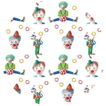 Doorlopend patroon vrolijke clowns van Ivonne Wierink