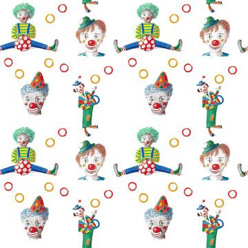 Doorlopend patroon vrolijke clowns