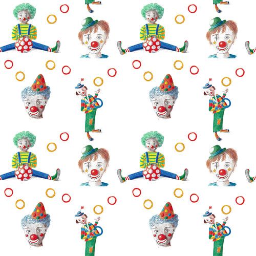 Des clowns joyeux au motif continu