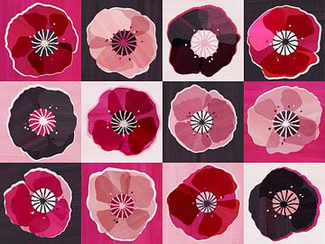 Poppies Pop Art - digitale collage van Aribombari - Ariane Nijssen