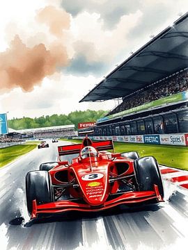 Red Ferrari Formula One by MIROKKU