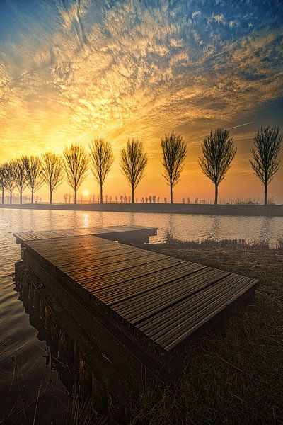 Jetty at avenhorn at sunrise by peterheinspictures