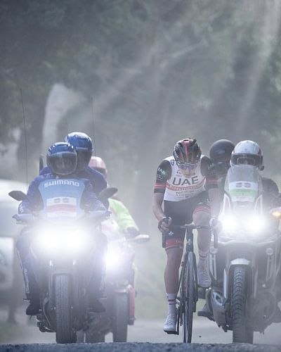 Pogacar on his way to the win - Strade Bianche by Leon van Bon