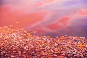 Goldener Herbst — Sonnenuntergang am See