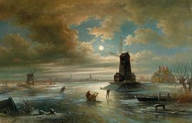 Mondscheinnacht im Winter vor Amsterdam, 1883 von Atelier Liesjes