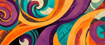 Colourful swirls and abstract shapes by Poster Art Shop