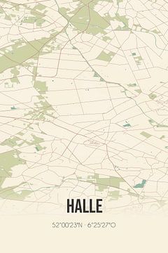 Vintage map of Halle (Gelderland) by Rezona