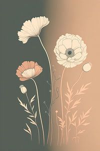 Poppies fine line art