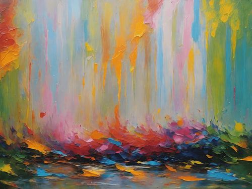 Een abstracte kleuren explosie