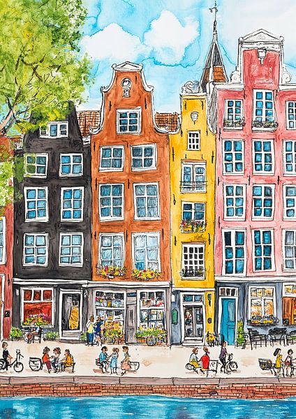 Amsterdam van Abstract Schilderij