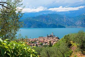 Vieille ville de Malcesine et vue sur le lac de Garde
