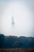 Television tower Hilversum in the fog
