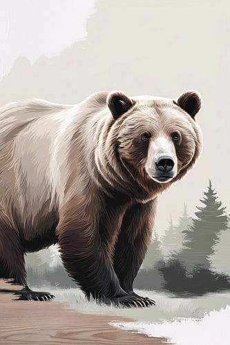 Majestic bear in nature